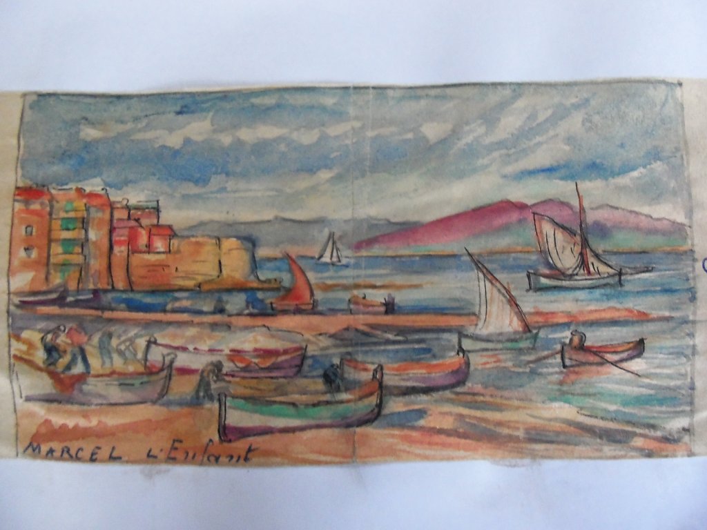 aquarelle de mémoire du tableau st Tropez